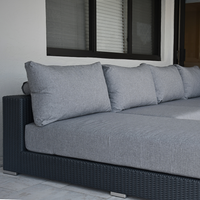 LA VIDA RELAX. Sectional Wicker Lounge Set. Includes 5 Modules, 5 Mattresses, 6 Big Cushions, 6 Roll Cushions And Table