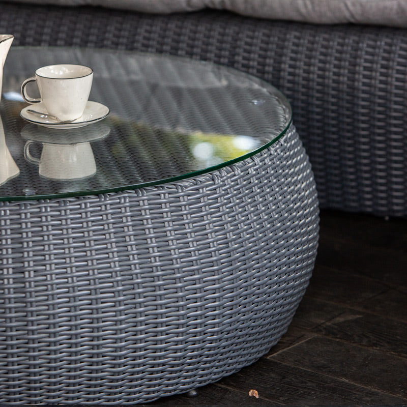Outdoor Wicker Lounge Set. Includes 2 armchairs, sofa and coffee table