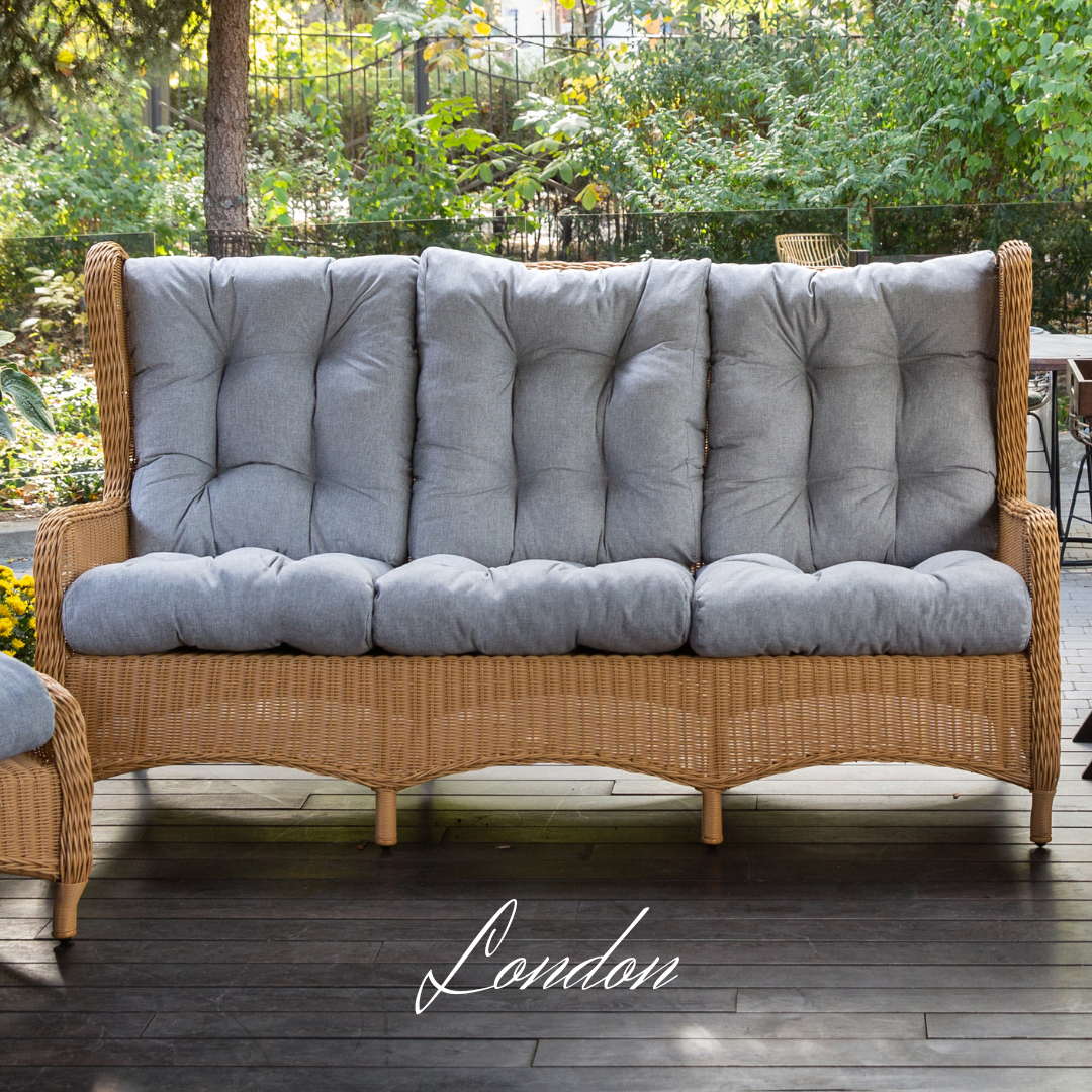 "LONDON" Beige Outdoor Sofa - 3 Seat