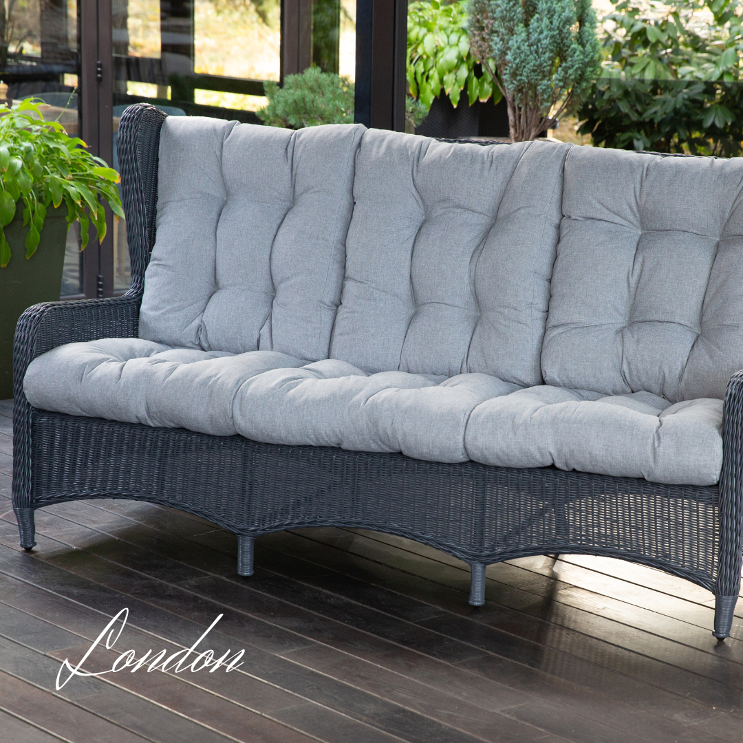 "LONDON" Graphite Outdoor Sofa - 3 Seat