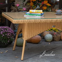 LONDON Outdoor Wicker Table. Beige Color