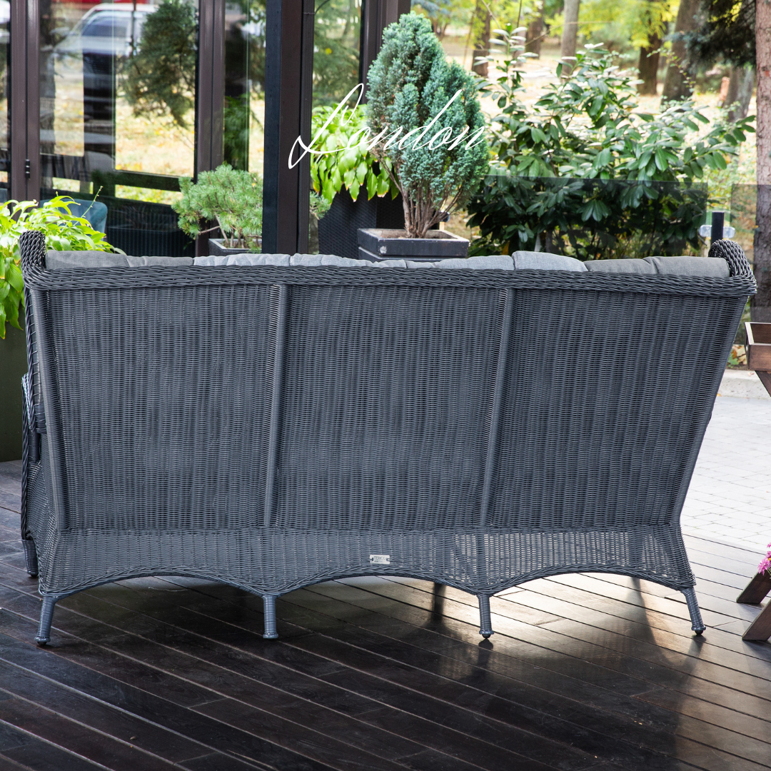 "LONDON" Graphite Outdoor Sofa - 3 Seat