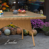 LONDON Outdoor Wicker Table. Beige Color