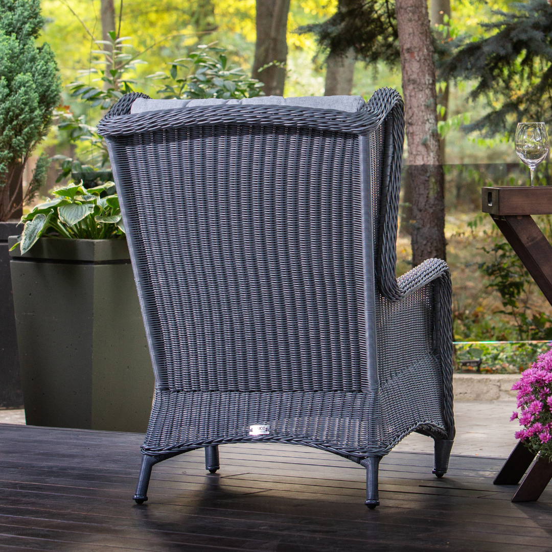 "LONDON" Graphite Wicker Outdoor Armchair