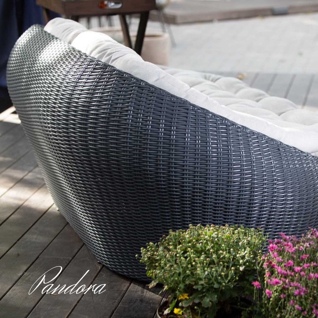 Outdoor Wicker Lounge Set. Includes 2 armchairs, sofa and coffee table