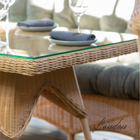 LONDON Outdoor Wicker Table. Beige Color