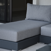 LA VIDA RELAX. Sectional Wicker Lounge Set. Includes 5 Modules, 5 Mattresses, 6 Big Cushions, 6 Roll Cushions And Table