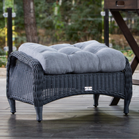 LONDON LOUNGE. Wicker Patio Set. Includes 2 Armchairs, 2 Ottomans and Coffee Table