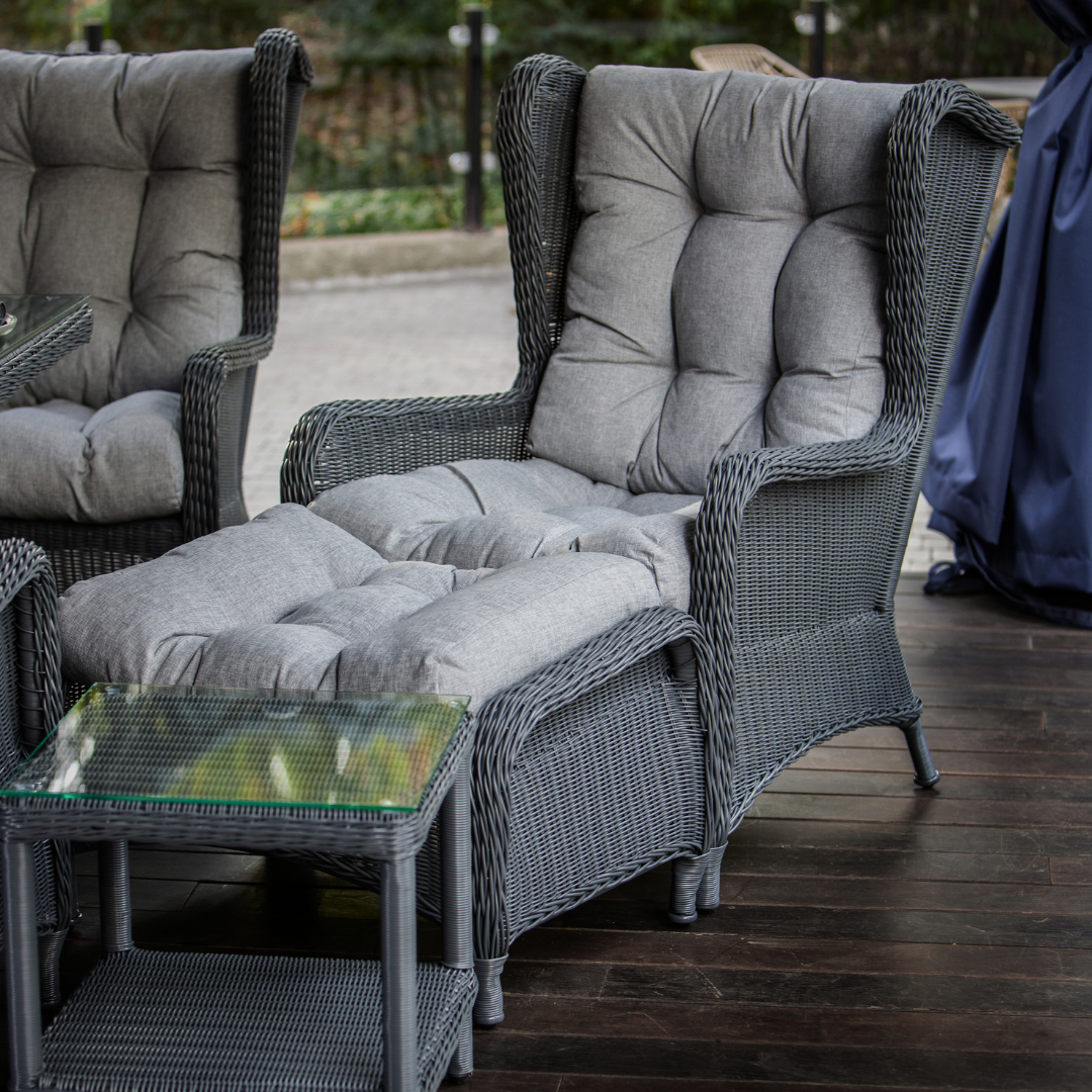 Wicker Lounge Set Graphite Gray