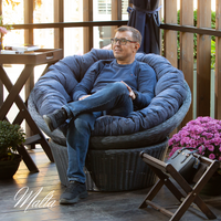 Swivel Patio Chair With Soft Pillow Mattress