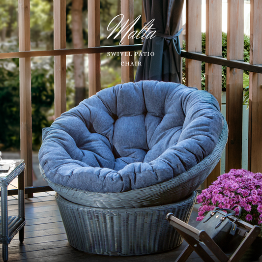 Swivel Patio Chair With Soft Pillow Mattress