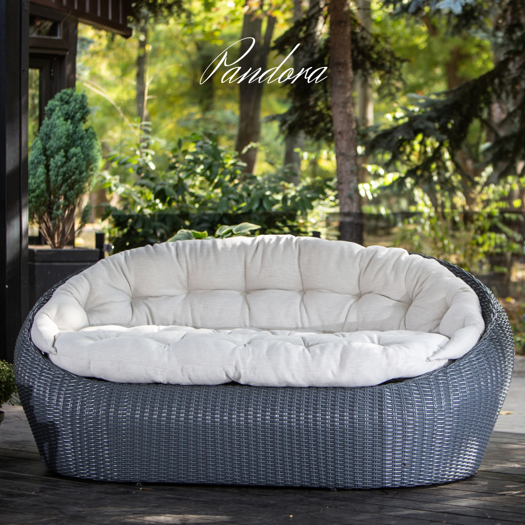 Outdoor Wicker Lounge Set. Includes 2 armchairs, sofa and coffee table