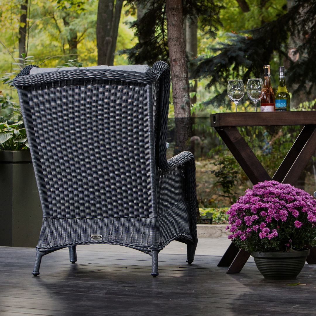 Wicker Lounge Set Graphite Gray